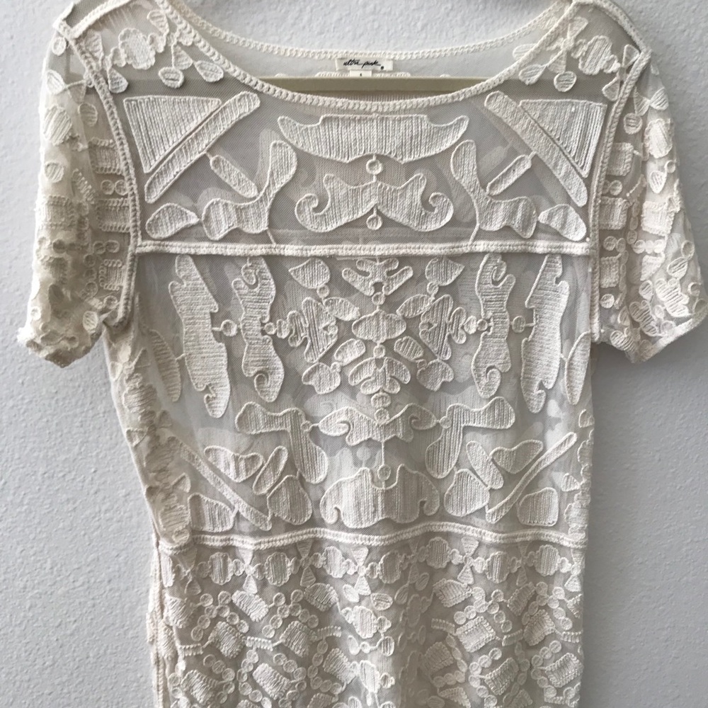 Lace knit blouse